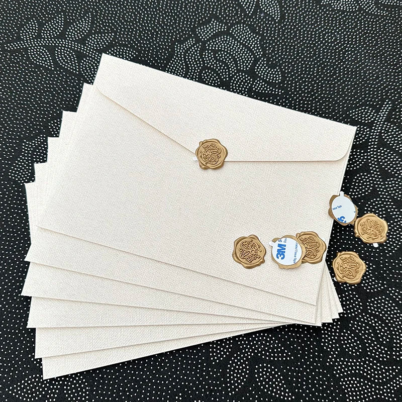 30pcs/lot Thickened Linen Texture Pattern 17.5x12.5cm White Envelope Retro for Invitations Postcards Wedding Business Letters