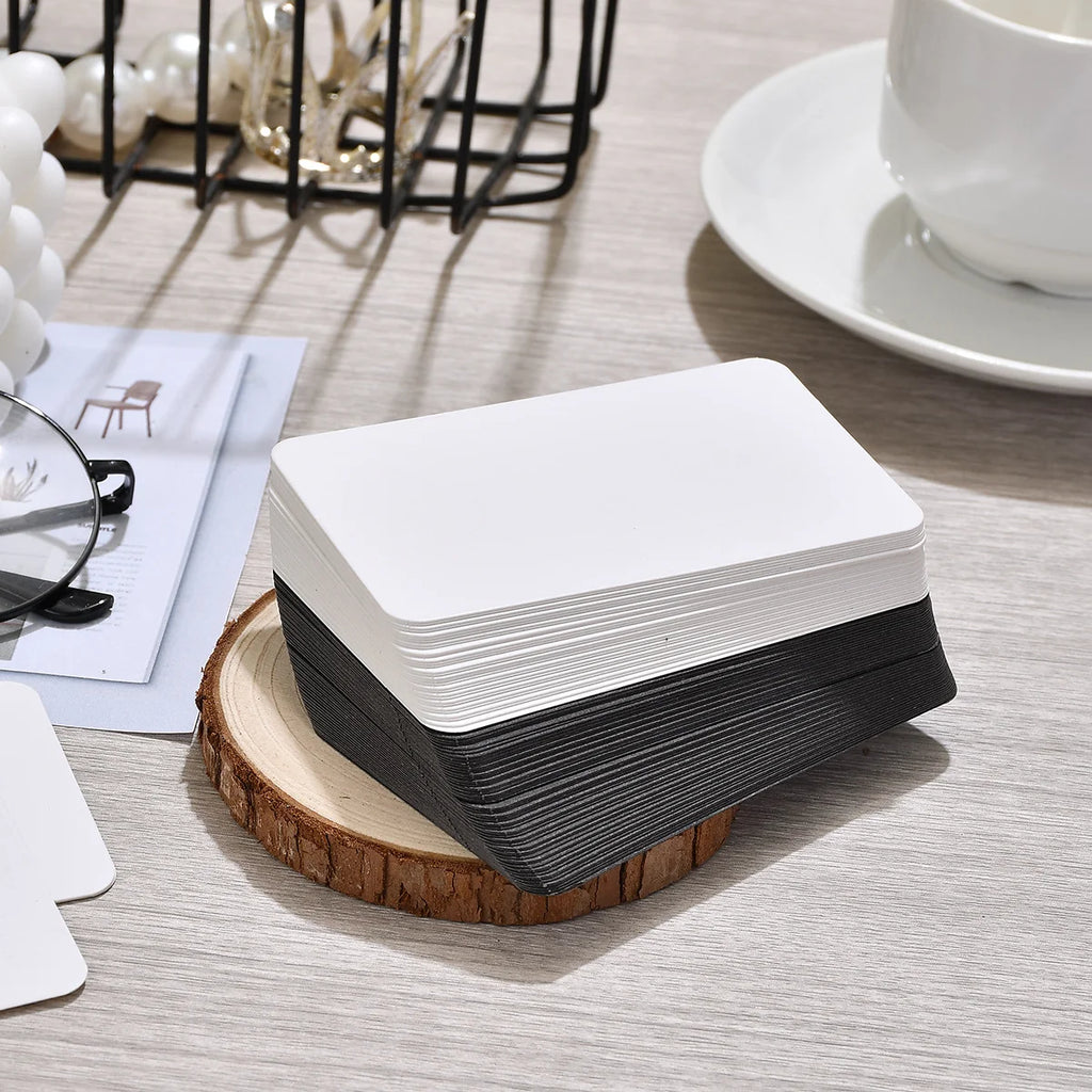 50/100PCS Blank Flash Cards DIY Blank White Cardstock Postcards for Graffiti Bookmarks Message Word Note Index Cards