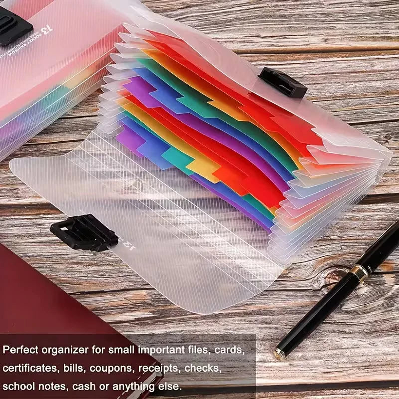 13-Compartment Mini Accordion Bag, A6 Multi-Layer Accordion Folder, Document Folder, Receipt Folder, Pocket Accordion File Manag