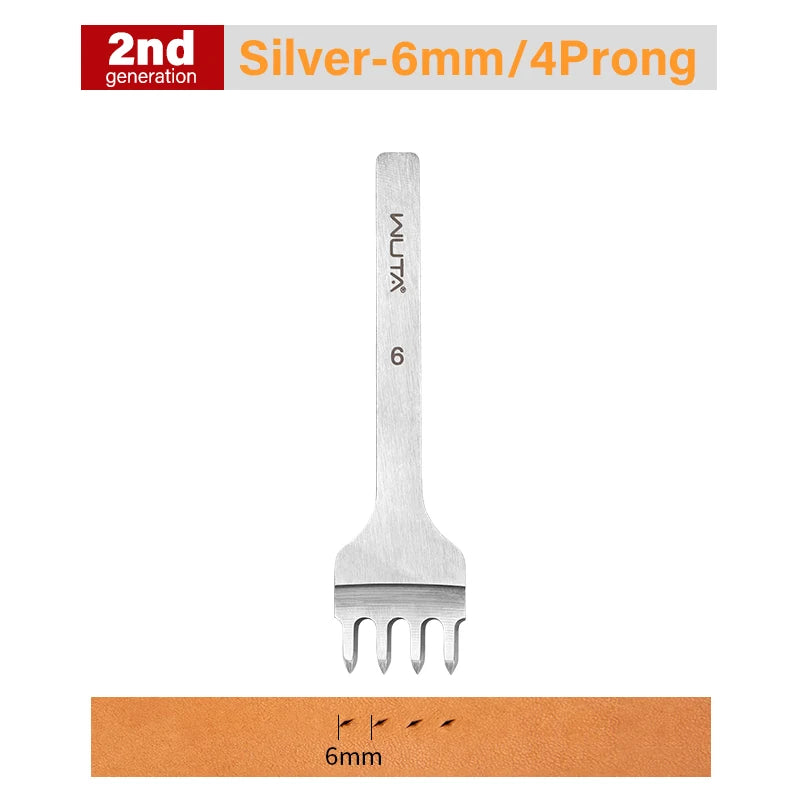 WUTA 1pc 3/4/5/6mm Leather Chisel Tool Diamond Pricking Iron Basic Hole Punch Stitching Leather Craft Tools