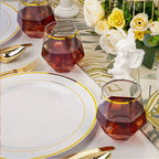 12-48PCS Diamond Plastic Wine Glasses Disposable Stemless Plastic Cups Whiskey Cocktail for Party Birthday Gathering Bars 12oz