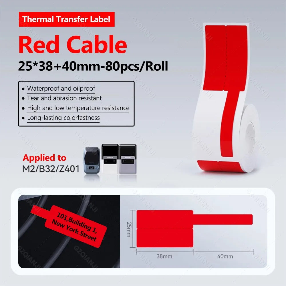 Niimbot M2 Label Printer Color Thermal Transfer Labels Sticker Paper Adhesive Network Organizer Jewelry Tag Label & Color Ribbon