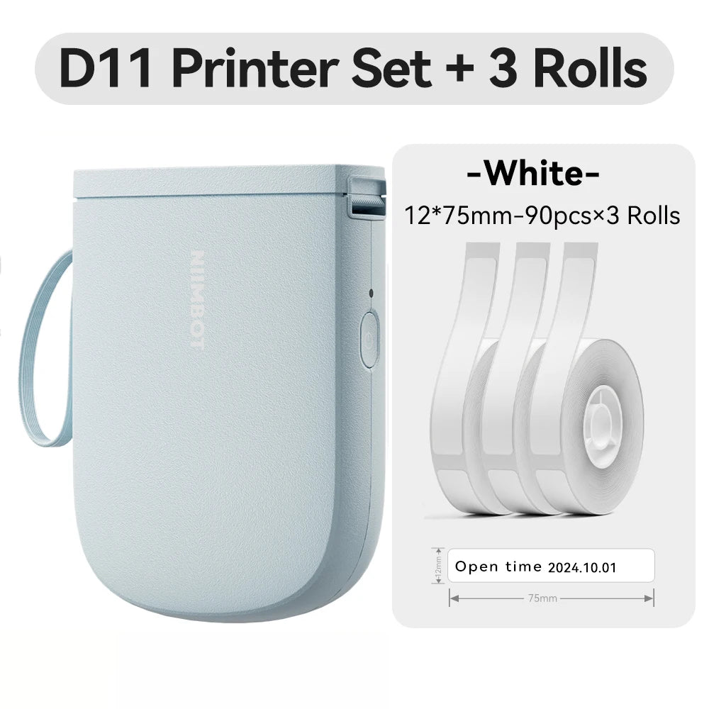 Niimbot D11 Mini Printer Wireless Phone Pocket Thermal Label Maker USB Rechargeable Inkless DIY Name Price Tag Sticker Machine