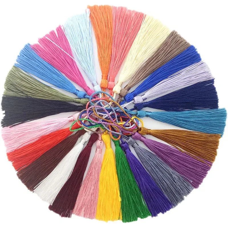 100pcs/lot 13cm Tassel Silk Fringe Silky Floss Bookmark Tassels Mini Tassels For DIY Craft Jewelry Making Souvenir Bookmarks