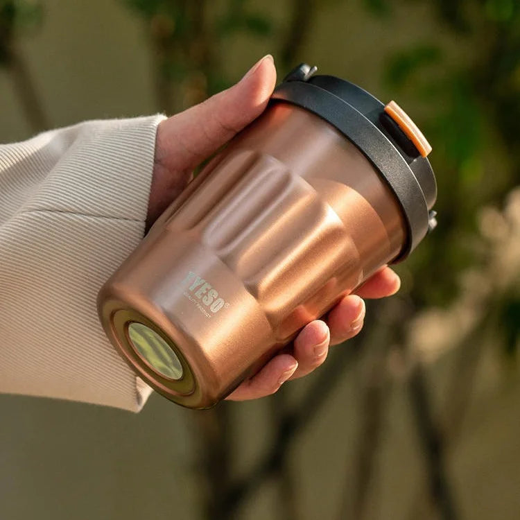 Tyeso 400ML/500ml Vintage Vacuum Flasks Insulated Coffee Mug 304 Stainless Steel Portable Travel Cup Handheld Thermos Hot Cold