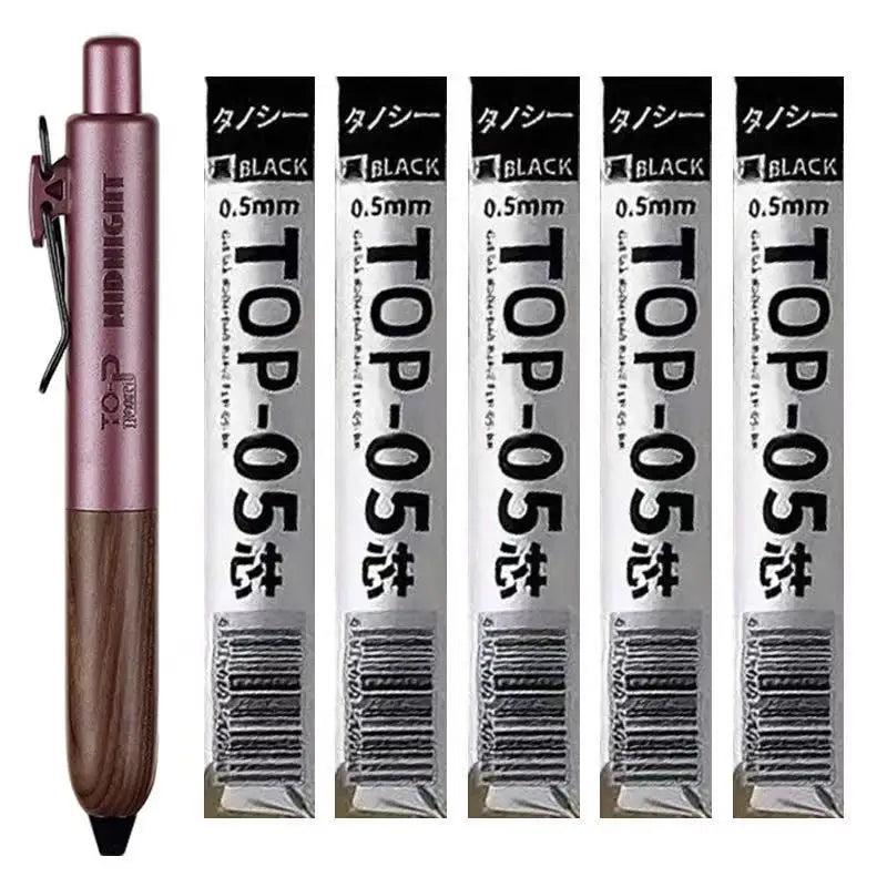 Retro Metal Mini Pocket Gel Pen Wood Grip Small Signing Pens 0.5mm Black Ink Smooth Writing Mignight Retractable Daily Write Pen