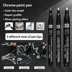 1-6pcs Chrome Pen Marker Mirror Waterproof DIY Reflective Paint Repair for Rock Ceramic Glass Metallic Gold/Silver 0.8/1/2mm Nib