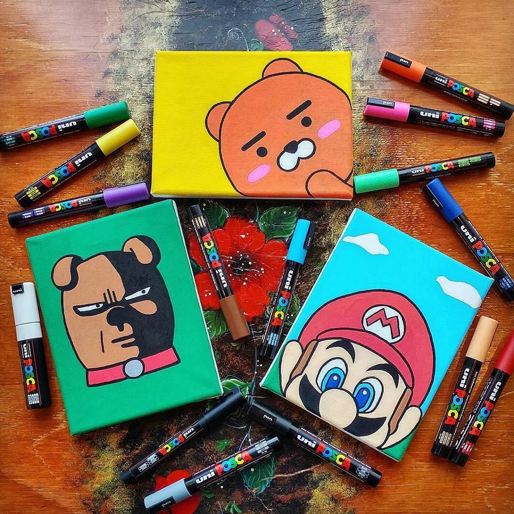 1pcs Japan UNI POSCA Markers PC-1M/3M/5M Acrylic Graffiti Pen Waterproof DIY Stackable Color Art Painting School Supplies