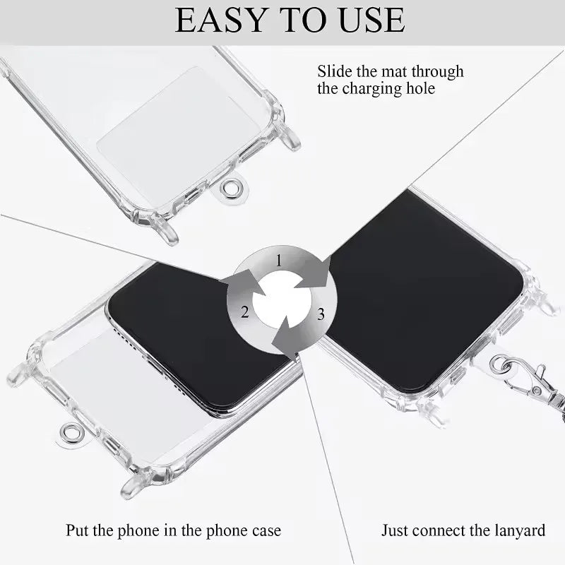 10/5/1Pcs Universal Tpu Mobile Phone Anti-lost Lanyard Card Gasket Nylon Detachable Phone Hanging PLR Strap Patch Tether Pad