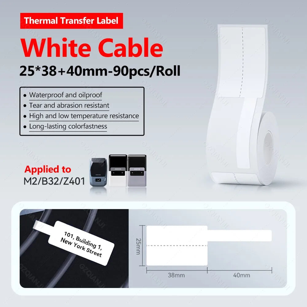 Niimbot M2 Label Printer Color Thermal Transfer Labels Sticker Paper Adhesive Network Organizer Jewelry Tag Label & Color Ribbon
