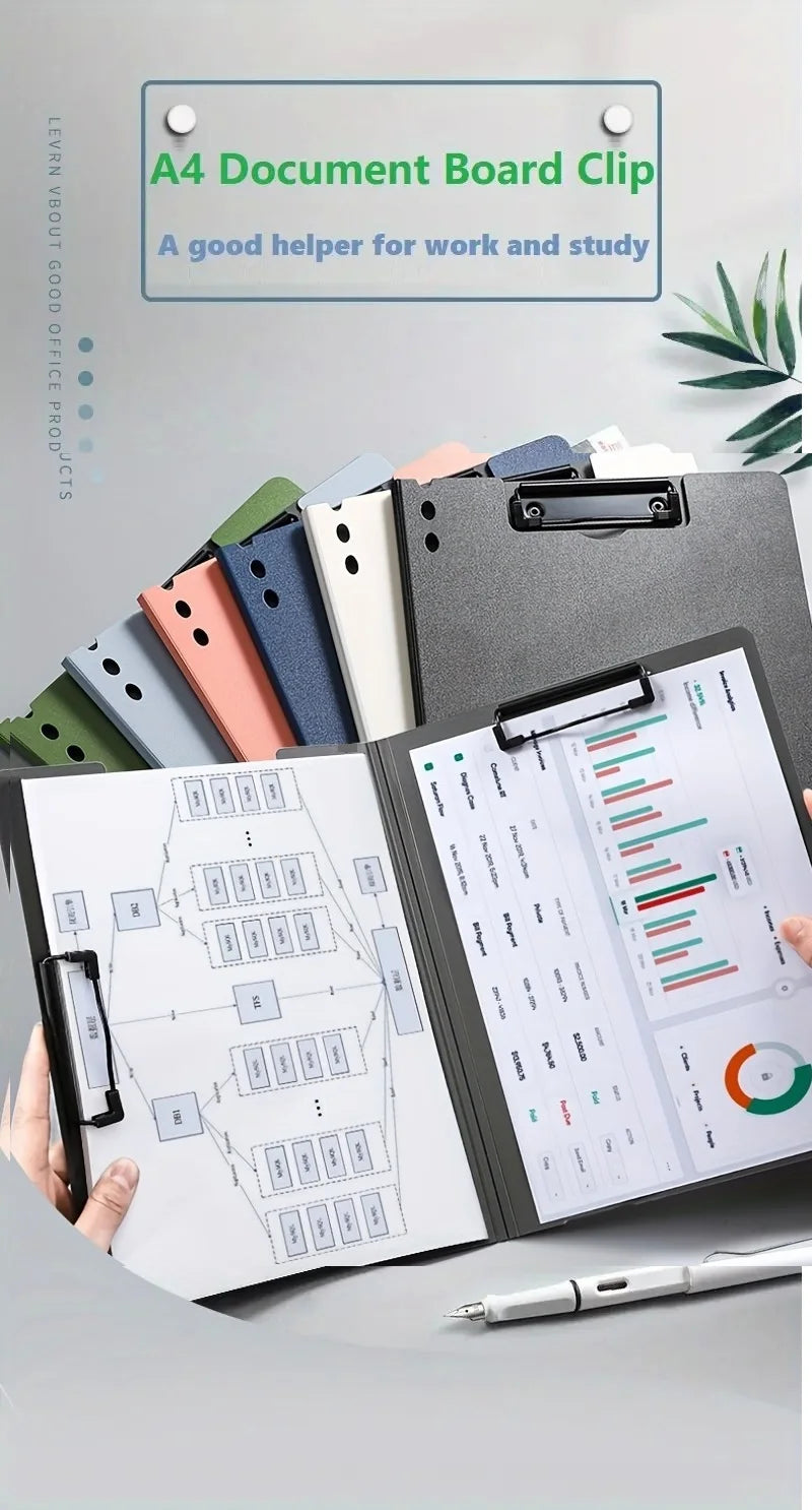 A4 File Folders Clipboard Writing Pad Memo Clip Board Double Clips Test Paper Storage Organizer For School Stationary Supplies
