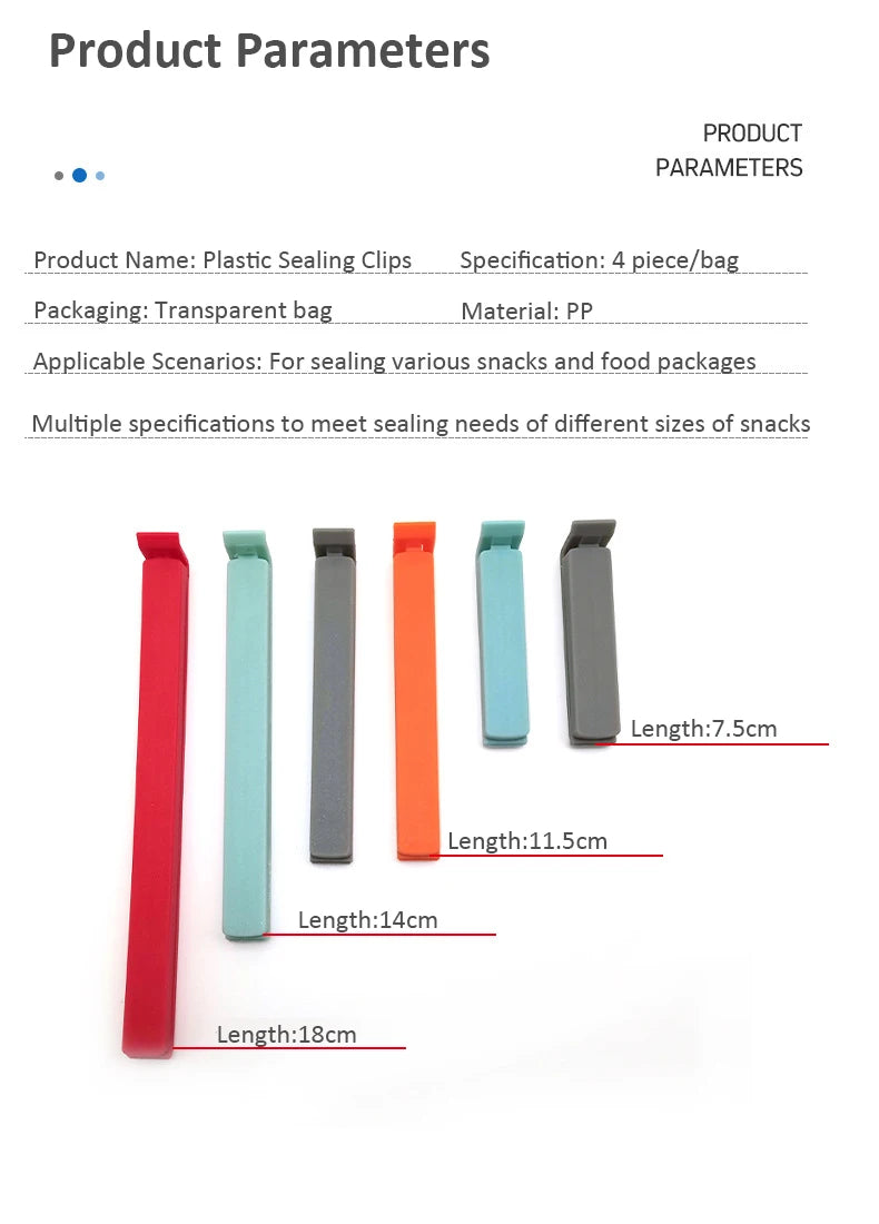 1Pc/4 /8/10Pcs Plastic Sealing Clips for Kitchen Food Freshness Preservation Sealing Clips Large-sized Clips for Snacks