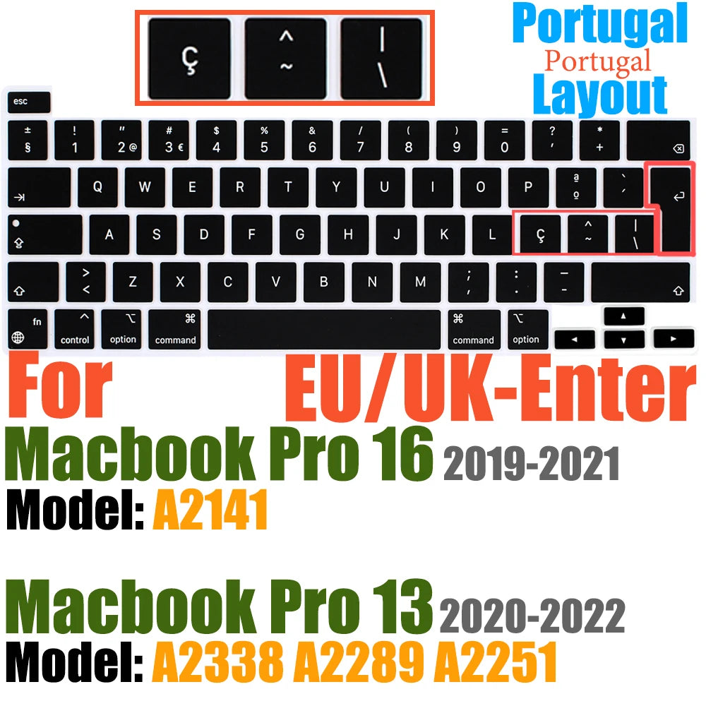 Compatible with MacBook Pro 13 Keyboard Cover A2289/A2338/A2251&MacBook Pro 16 Keyboard Cover A2141 Thin Protector for Touch Bar