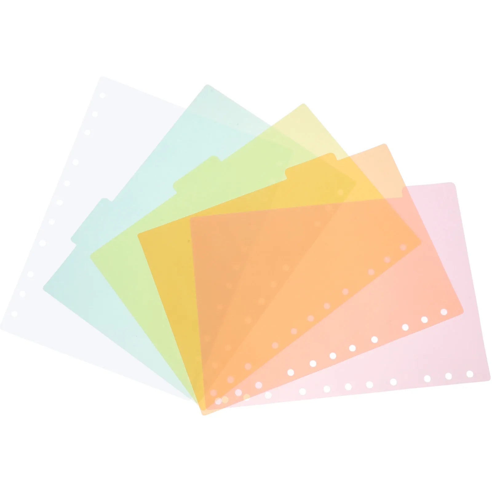 5Pcs Plastic Page Dividers B5 11 Holes Notepad Index Divider Easy to Use Classification Tabs Vibrant Colored Loose-Leaf