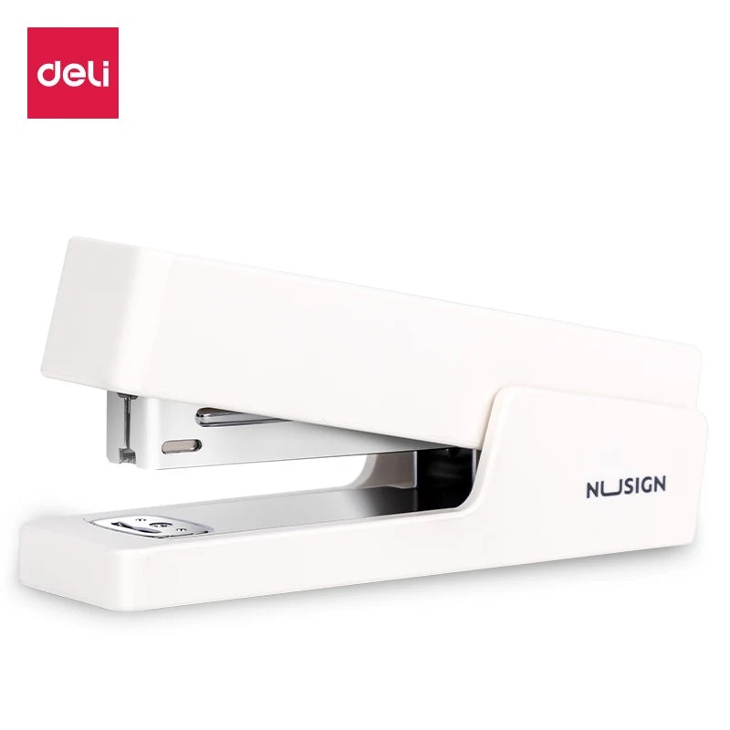 Deli Nusign NS082 Effortless Stapler Fashion Simple Design 3 Colors 20 Sheet Capacity Compatible with 24/6 & 26/6 Staples