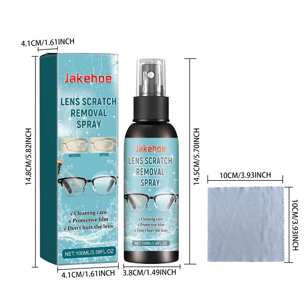 Eyeglass Lens Cleaner Spray Anti Fog Glasses Care Instant Clear Vision Oil Stain Remover Sunglasses Screen Cleaning Kit 100ml