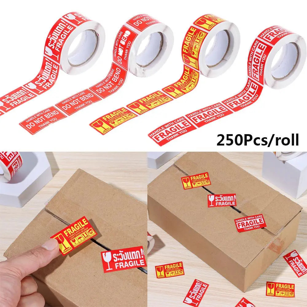 250Pcs/roll  Fragile Warning Sticker Care Shipping Special Tag Useful Shipping Express Label Handle With Care Keep