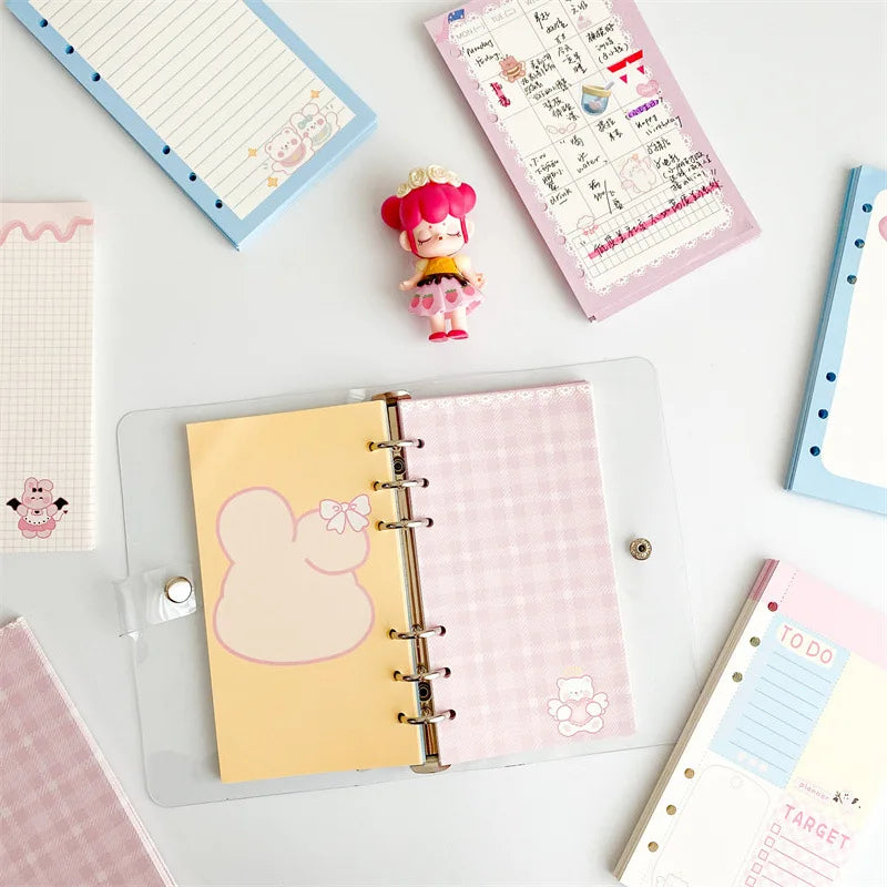 A6 Cute Loose-leaf Colorful Refill Inner Page Line Blank Grid Inner Page Inside Paper Stationery