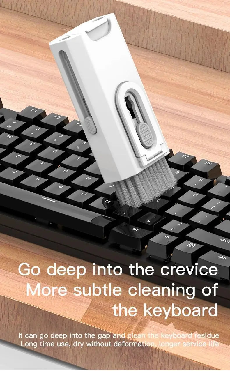 8 In 1 Cleaning Kit Keyboard Cleaner For AirPods Camera Phone Cleaning Tool Keycap Puller Set Screen Brush Earphone Cleaning Pen