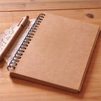 A5/A6 Spiral Sketchbook Blank Notebook 50 Sheets Kraft Paper Hardcover for Students Graffiti/Painting School Stationery Supplies