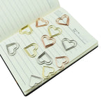 12-Piece Set Heart Paper Clips Colorful Binder for Love Notes Journaling DIY Craft School Supplies Office Organizing Party Favor