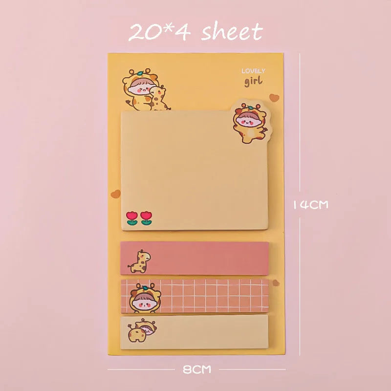 Cartoon Sticky Notes kawaii Cute Memo Pad Portable Index Label Stickers Notes School Stationery Supplies