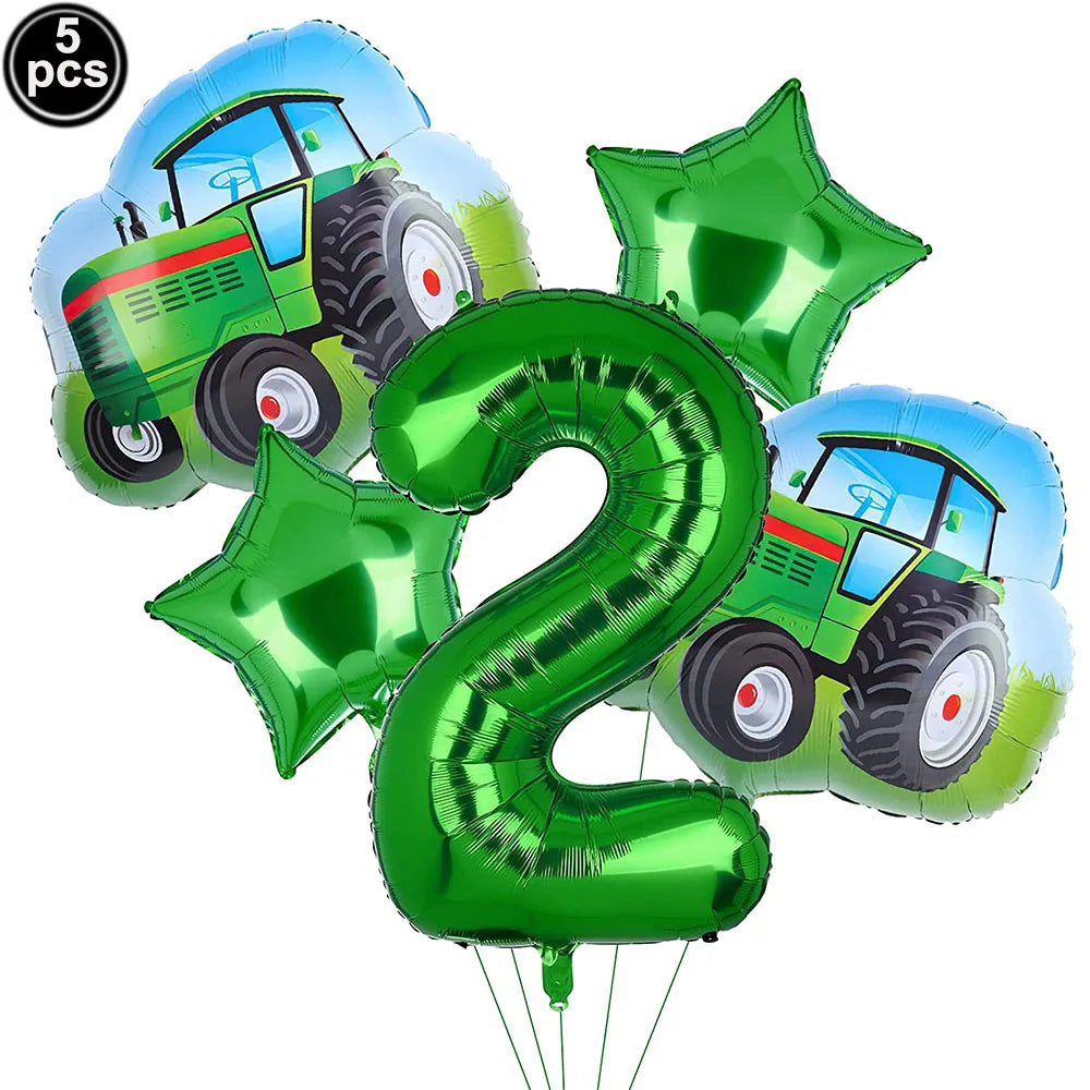  Green Tractor Birthday Party Supplies Farm Tractor Paper Plates Cup Napkins for Tractor Birthday Party Decoration Supplies