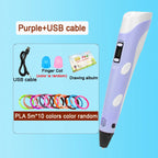 3D Printing Pen With LCD Screen Compatible PLA Filament Drawing Pen Safe Paiting for Children DIY Boys Girls Birthday Gifts