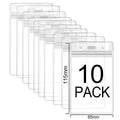 50/20/10PCS Transparent Name ID Badge Holder Waterproof Thick Vertical Business Card Holder Protectors with Resealable Zip