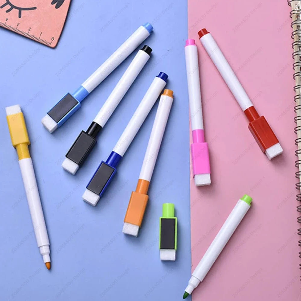 1-48Pcs Magnetic Erasable Whiteboard Pen Color Options Numbering Stationery Office Teaching Supplies for Blackboard Student Note