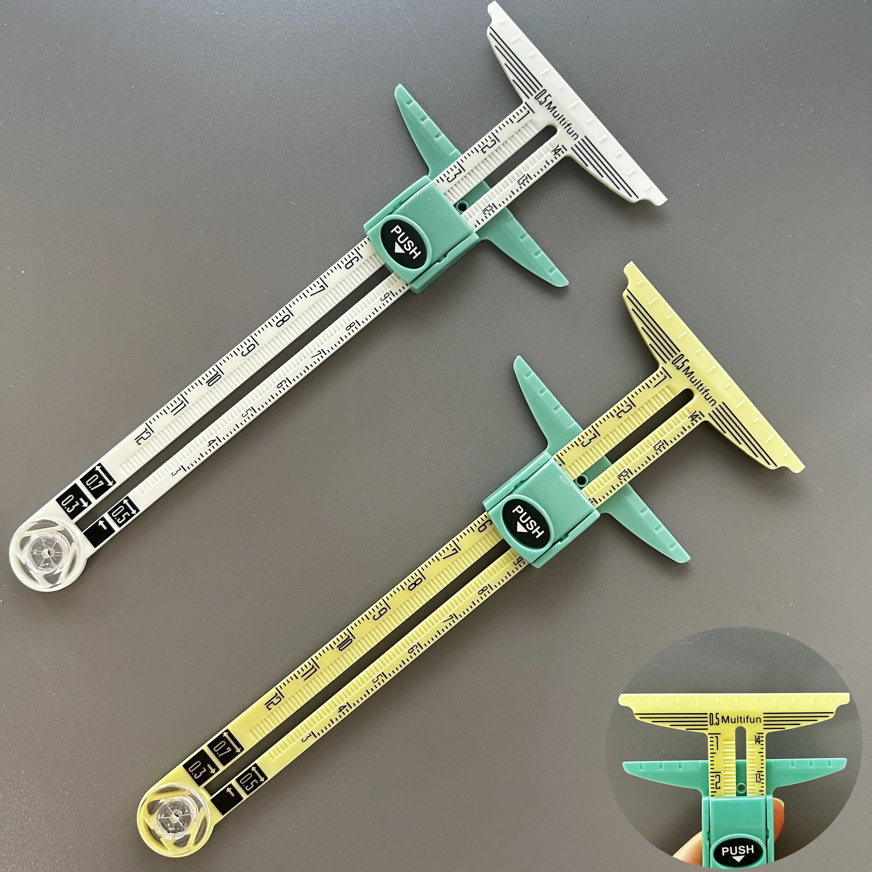 5-in-1 Exclusive Edition Sewing Ruler with Centimeter Scale And Slide Rule Heavy-Duty Plastic Structure for Cutting Embroidery A
