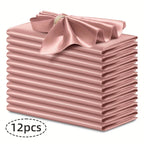 12pcs Silky Satin Dinner Napkins 30x30cm Polyester Square Table Napkins for Wedding Banquet Restaurant Birthday Party Decor