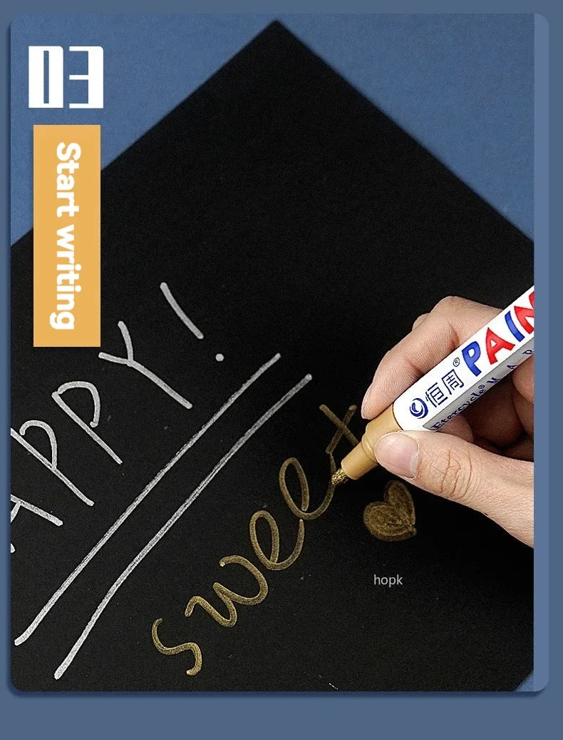 1/3/6/12 Colors Permanent Paint Marker White/Gold/silver Markers for Car Tire Tread Rubber Fabric Paint Metal Paint Marker Pens