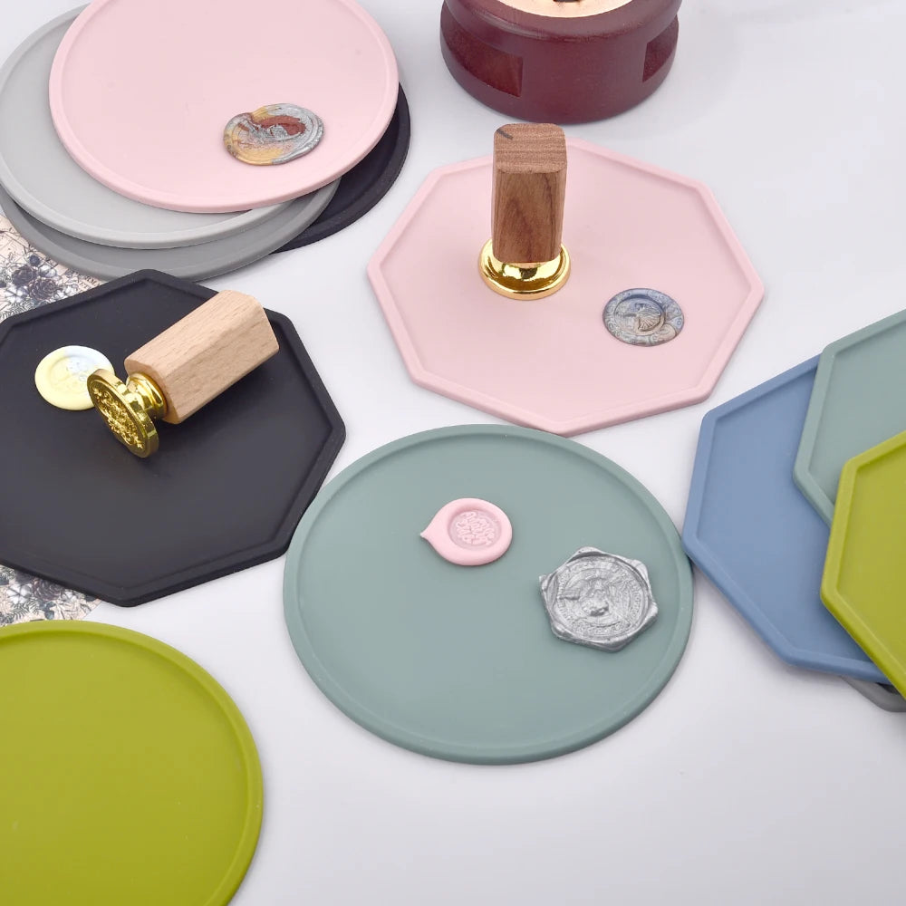 Wax Seal Stamp Silicone Mold Pad Multiple Sizes Sealing Wax Mould Mats Sealing Fix Shapes Envelope Invitation DIY Scrapbook Tool