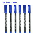 6 Pcs Erasable Whiteboard Pen 0.5/1.0mm Fine Point Black/Blue/Red Ink Blackboard Marker School Office Art Writing Stationery