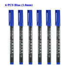 6 Pcs Erasable Whiteboard Pen 0.5/1.0mm Fine Point Black/Blue/Red Ink Blackboard Marker School Office Art Writing Stationery
