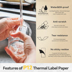 Adhesive Label Printer Marklife P12 Portable Mini Printer P12 Thermal Label Maker Wireless Bluetooth Labeling Machine or Sticker