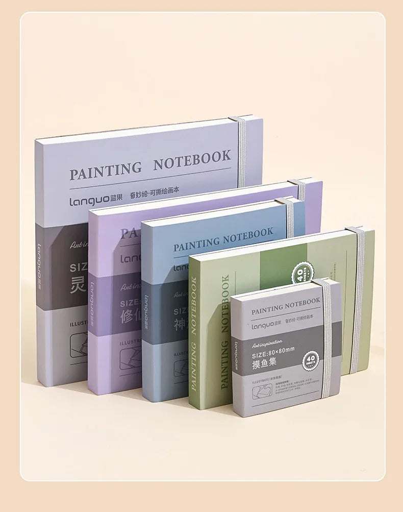 40sheet Tearable Drawing Notebook Sketchbook Handbook 250gsm Paper Mini Book for Watercolor Acrylic Marker Pen Gouache