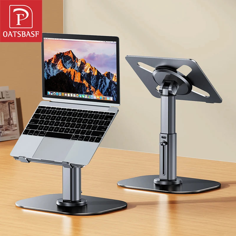 Oatsbasf Metal Desktop Laptop Holder Riser Computer Stand Height Adjustable Portable Laptop Table Stand for 11-17.3" Device