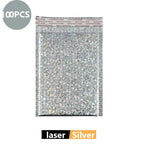 Laser Rainbow100Pcs Holographic Mailer Mailing Envelope Waterproof Courier Bag Padded Bubble Envelope Packaging Bag for Shipping