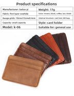 New Genuine Leather Card Holder Oil Wax Leather Multi-Card Small Retro Cowhide Coin Purse Men/Women Luxury Card Holder