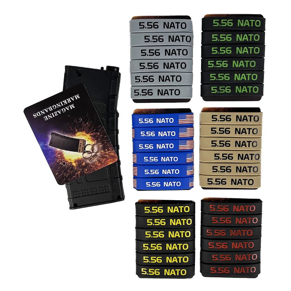 6 Pack Magazine Marking Band for 5.56 Nato Magazine Marking Rubber Band Anti-slip Convenient Identification for Gun Safety