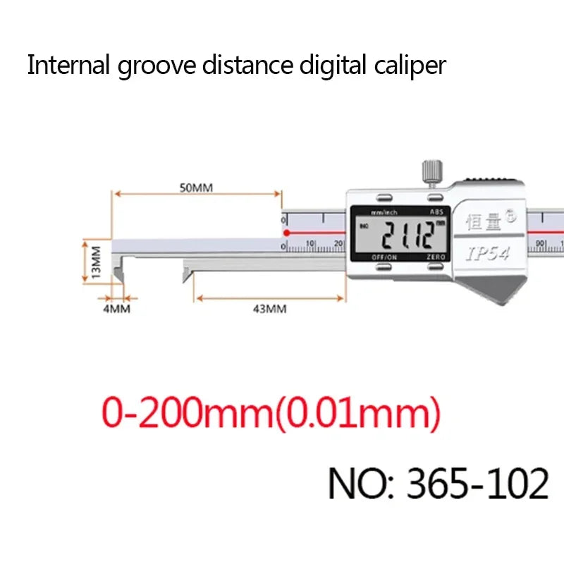 Electronic Inner Groove Width Digital Caliper 4-150 200mm High-Precision 0.01 Hole Inner Groove Measurement Tool