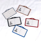 1 Pcs Aluminum Alloy Card Cover Case Bank Business Work Card Holder with ABS Retractable Badge Reel Credit ID Card Badge Bag
