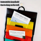 Wall-mounted document organizer, A4 size, with 6 pockets, multi-layered organization, suitable for schools, homes, and offices.