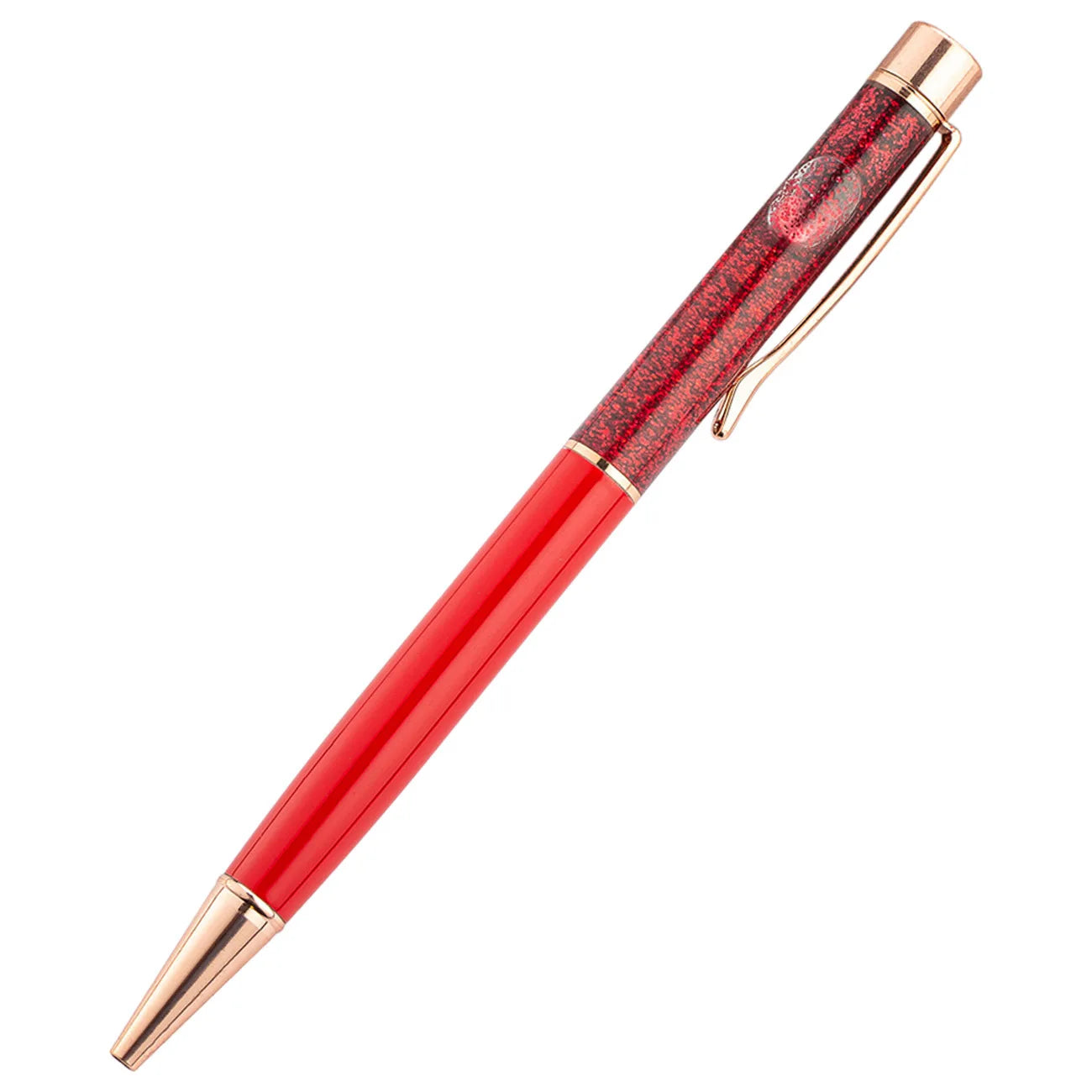 Lytwtw's Ballpoint Pen Oil Metal Office School Supplies Stationery Spinning Rose Gold Gift Cute Clip Glitter