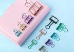 High Quality 51/32/19mm Multicolor Metal Binder Clip Clamp Paper Bookmark Clips Decorative Journal Clips School Office Supplies