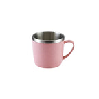 Simple Solid Color Stainless Steel Mug Wheat Straw Element Small Water Cup Children's Household Anti-scalding Drinking Water Cup