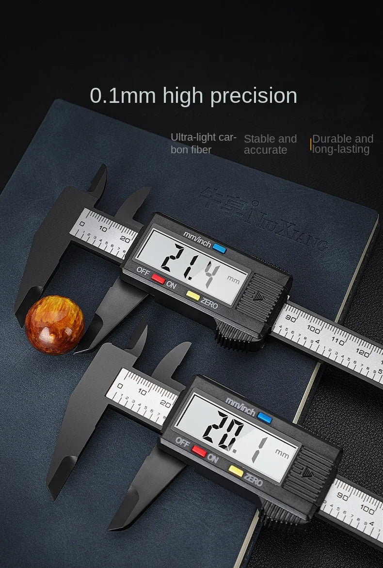 150mm 100mm Electronic Digital Caliper Carbon Fiber Dial Vernier Caliper Gauge Micrometer Measuring Tool Digital Ruler