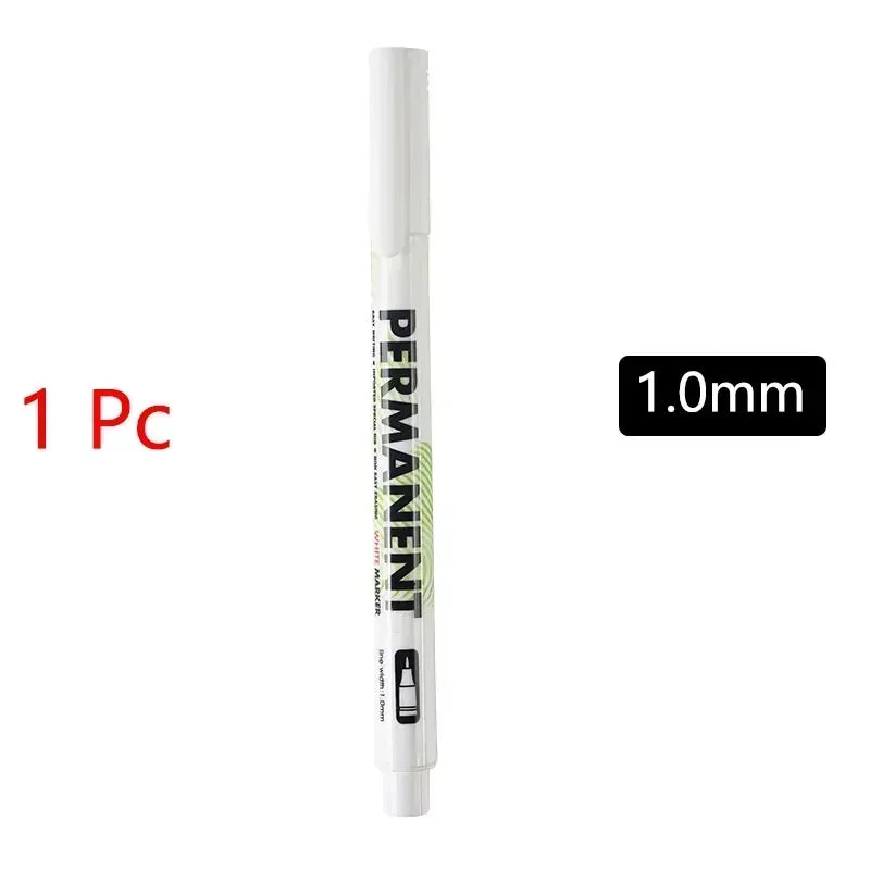 White Marker Pens set 2.0mm Oily Waterproof White Gel Pen DIY Graffiti Sketching Marker Stationery Writing School Supplies brush